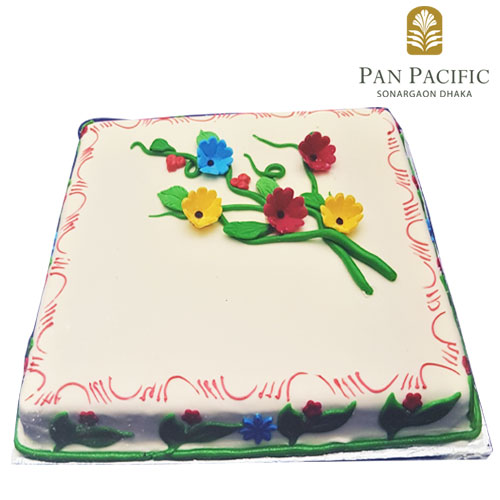 Cake with mix colour flowers